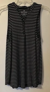 American Eagle Outfitters Soft & Sexy Black & White Stripe Top Small - Picture 1 of 5