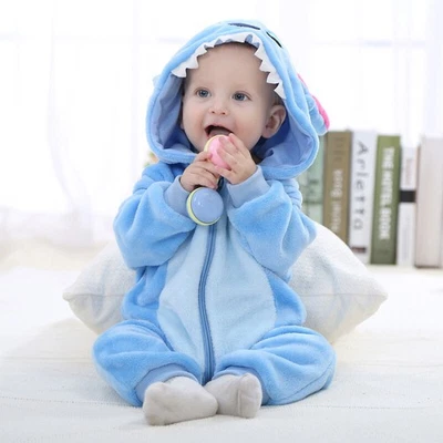 Baby Blue Stitch Soft Fancy Party Costume Coverall Outfit Unisex Pajama BLUE - Image 1 of 4