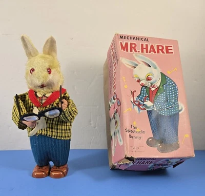 Ultra Raro Mecánico Mr. Hare De Colección Años 60 Estaño ALPS Japón Cuerda Juguete Conejito Foto 1 de 4