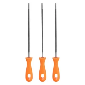 3pcs Chainsaw File 13/64" Chrome Steel Double Cut Round Rasp with Plastic Handle - Picture 1 of 7