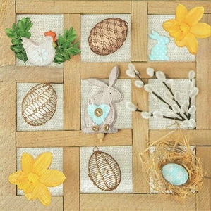 4 x Single Paper Napkins Decoupage Craft Table Easter Collage Frame 70 - Picture 1 of 2