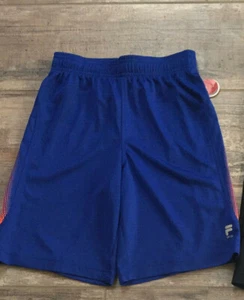 NWT Youth Fila performance No Pockets blue orange workout shorts S 8 gymnastics - Picture 1 of 4