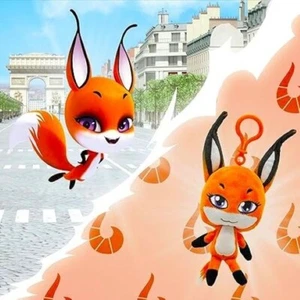 🔥Llavero cosplay de peluche tamaño natural Miraculous Ladybug Rena Rouge FOX kwami TRIXX - Imagen 1 de 4
