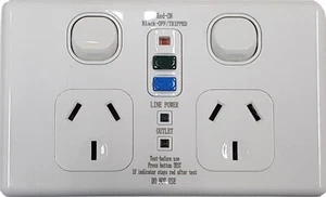 Lanx Classic Double Power Point Rcd Protected Twin Switch Socket Outlet 20A 30MA - Picture 1 of 1