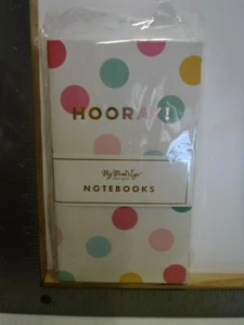 MY MIND'S EYE 3 PACK NOTEBOOKS HOORAY POLKA DOTS STRIPES 4" X 7" NEW A23785 - Picture 1 of 2