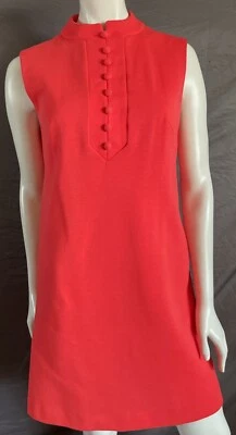 Mini Vestido Gay Gibson De Colección Años 60 Mod Shift Gran Forma S/M 11 Hecho en Unión EE. UU. Neón Foto 1 de 4