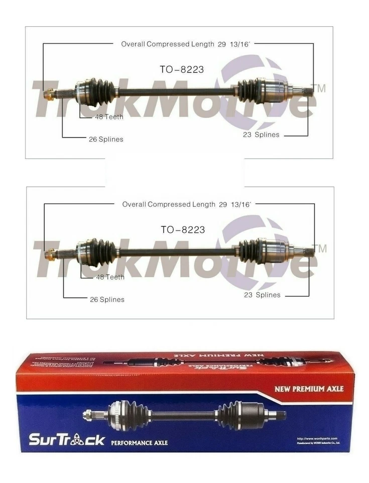 Par de ejes traseros CV SurTrack Set para Toyota Matrix Pontiac Vibe 03-06 AWD Foto 1 de 1