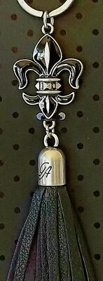 GRACE ADELE NEGRO BOLEYN FLOR DE LIS CLIP LLAVERO LLAVERO BOLSO ACCESORIO Foto 1 de 3