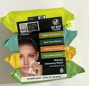 Make Up Cleansing Wipes With Vitamins A,C,E 4 Pack 30 Wipes Each Total Of 120 W - Picture 1 of 4