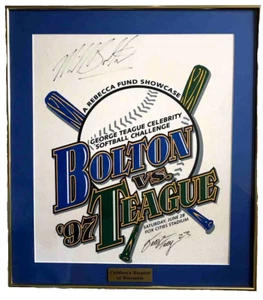 Micheal Bolton v Teague Packers Signed Softball Charity Game 1997 Poster - Picture 1 of 10