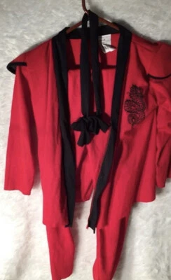 Disfraz Ninja Rojo Negro 5 Piezas Disfraz Halloween Mediano 8/10 Foto 1 de 2