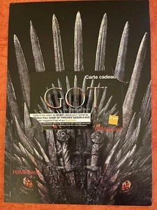 Game Of Thrones Saison 8 Carte Fnac promo Pre-sale card France - Photo 1/1