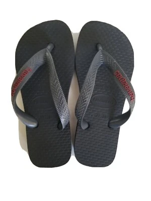 Chanclas Havaianas niño talla 13 grises con logo rojo. Brasil Talla 29/30. Foto 1 de 4