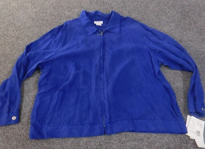 Jones New York Jacket 3X Zip womens sport blue tencel rayon casual - Image 1 of 4