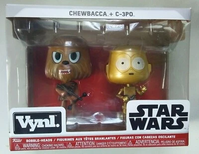 Star Wars Vynl. Pack de 2 figuras Chewbacca C-3PO Bobble-Heads Funko NUEVO Foto 1 de 2