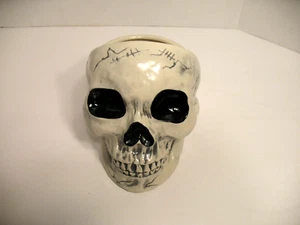 SKULL STONEWARE 8 INCH CANDY BOWL THRESHOLD HALLOWEEN 2023 - Picture 1 of 8