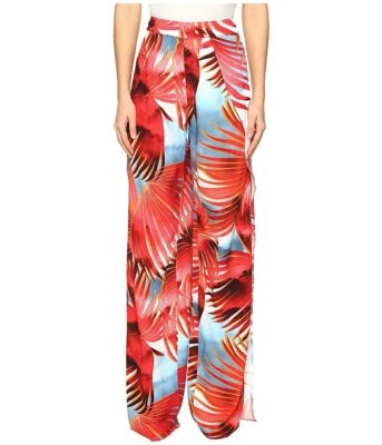 Just Cavalli Womens Palm Print Pants Fire Variant Size 42 (US 4) - - Image 1 of 2