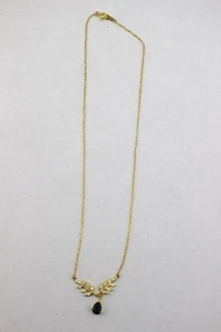 Eddera Chiara Gold Tone Sterling Silver 925 Topaz Blue Iolite Chain Necklace New - Picture 1 of 6