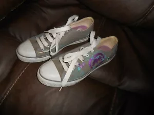Red by Marc Ecko Womens Gray Purple Rhino Low Top Canvas Sneakers Size 8 - Picture 1 of 4