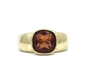 SWAROVSKI Gold Plated Sterling Silver Faux Citrine Smoky Quartz Ring 5-1/2 - Picture 1 of 6
