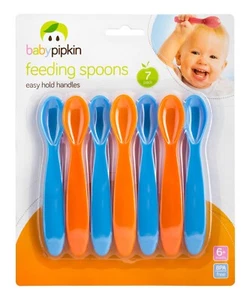 Baby Feeding Weening Spoons 7PK Easy Hold Handle Babies Toddlers 6 Months + - Picture 1 of 8