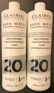 (PACK OF 2) CLAIROL PURE WHITE 20 CREME DEVELOPER STANDARD LIFT 16oz Each - Picture 1 of 3