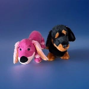 Webkinz DACHSHUNDS (DAZZLE (HM473) & Black/Brown Dachshunds (HM345) - Picture 1 of 13
