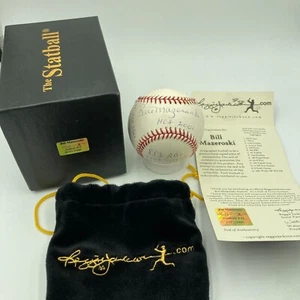 Bill Mazeroski Signed Heavily Inscribed Career STAT Baseball Reggie Jackson COA - Picture 1 of 12