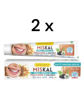 LOOLOO Miskal x2 Herbal Dental Gel Peelu Bark & Kalonji 100g Miswak Zahnpasta
