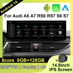 Carplay für Audi A6 4G C7 A7 2016-18 MHI2 8+128GB Android Navi Display Bluetooth - Bild 1 von 20