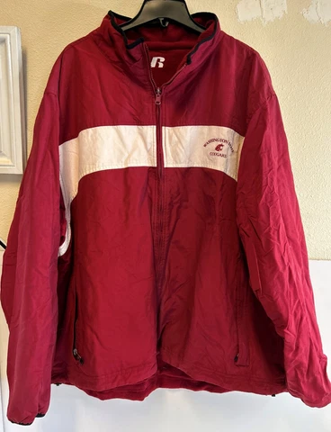 Vintage Washington State Cougar WSU Ryder Reversible Fleece 2XL Jacket Cover