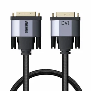DVI Male to DVI Male Bi-directional Braided Video Cable in Black 3m - Picture 1 of 10
