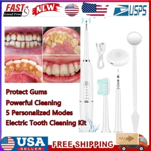 Electric Tooth Cleaning Kit Tartar Plaque Remover Dental Cleaning Scaler Tool - Picture 1 of 10