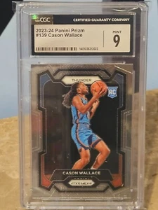 2023-24 Panini Prizm Cason Wallace #139 RC Rookie CGC Mint 9 Thunder NBA - Picture 1 of 2