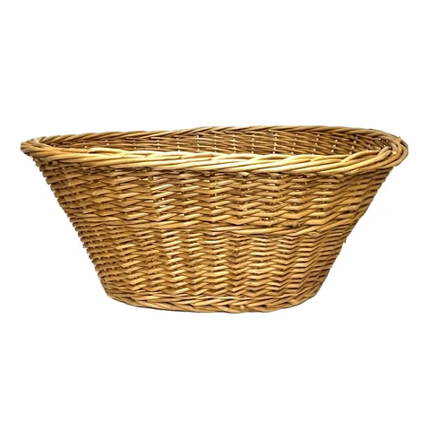 Vintage Wicker Laundry Basket Woven Oval Very 21” x 15” x 9” No Handles Cover