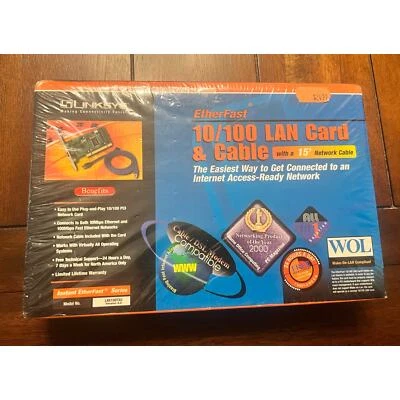 Linksys Etherfast 10/100 LAN Card & Cable LNE100TXU version 4.0 - sealed  - Image 1 of 4