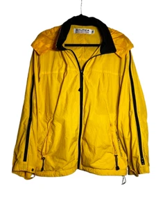 Chaqueta cortavientos/lluvia Nautica Competition amarilla vintage con capucha, mediana para hombre. - Imagen 1 de 5