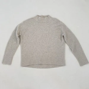 Uniqlo Damen S Creme Elfenbein Stehkragen Pullover Wollmischung Langarm Strick - Bild 1 von 9