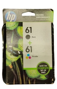 HP 61 2PK BLK/ Tricolor Original Ink Cartridges - Picture 1 of 5