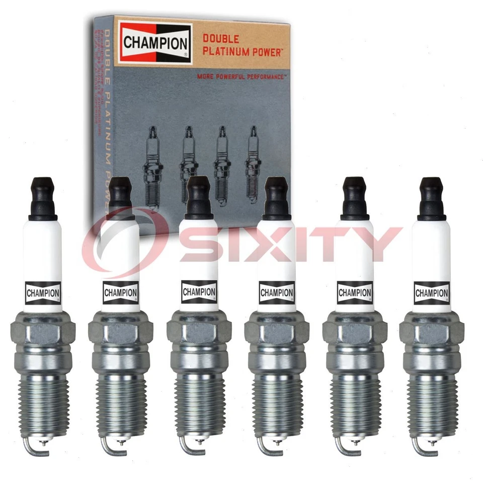 6 pc Champion Double Platinum Spark Plugs for 1996-2005 Chevrolet Monte op - Image 1 of 4