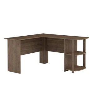 Dakota L-Desk with Bookshelves, Rustic Oak - Picture 1 of 6