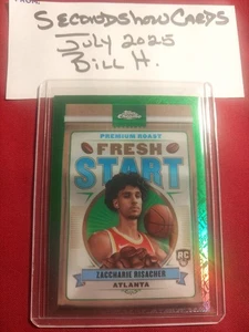 2024-25 Topps Chrome Zaccharie Risacher (RC) Fresh Start Green Refractor #FS-1 - Picture 1 of 2