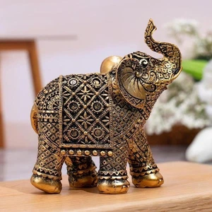 Elephant Statue Resin Handicraft Standing Figurine for Kitchen Office Home - Picture 1 of 6