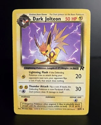 Pokémon TCG - DARK JOLTEON - 38/82 - UNLIMITED - TEAM ROCKET (2000) - WOTC - MP - Image 1 of 3
