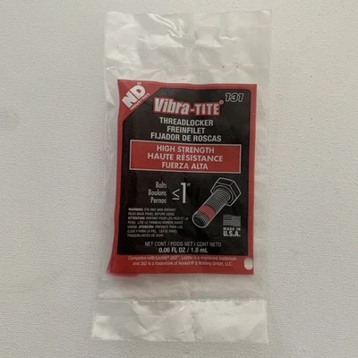 Bloqueador de rosca de alta resistencia Vibra-Tite (0,06 fl oz) 131 NUEVO Foto 1 de 3