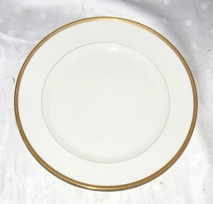 Lenox Tuxedo 10.1/2 in Dinner Plate: Cream + Gold Trim: Green Stamp : Excellent - Picture 1 of 3