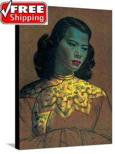 ART.COM Stretched Canvas Print Chinese Girl by Vladimir Tretchikoff, 18" x 24" - Picture 1 of 3