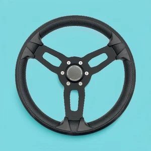 Model 15 Marine Steering Wheel Black Brushed Aluminum Spokes KEY HUB - Picture 1 of 13