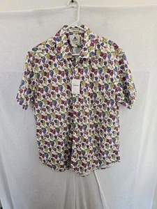 Kennington NWT THE ESTATE SHIRT Grape Pattern SSleeve Cotton. Mens Large - Picture 1 of 7