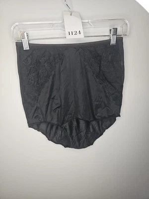 Винтажные черные трусики Vanity Fair Tricot Pillowtab кружевные детали размер 5 - Изображение 1 из 4